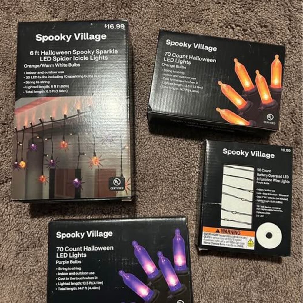 Spooky Village LED Halloween lights bundle